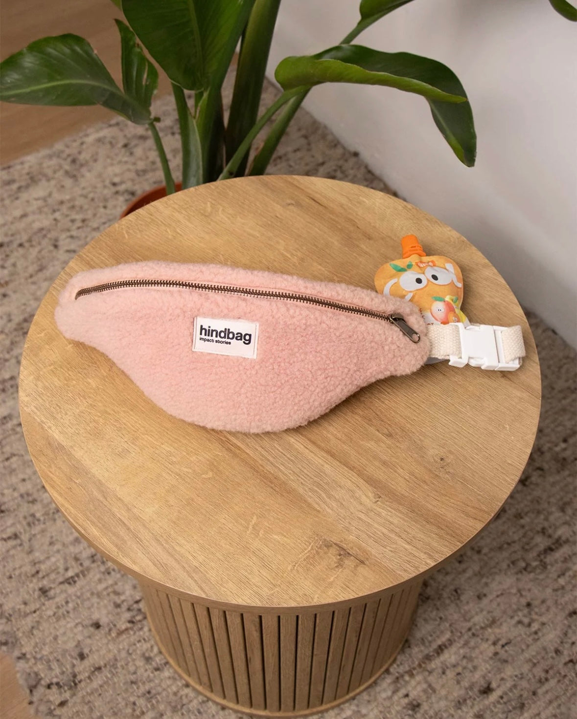 Sac banane enfant Augustin Teddy Rose poudré