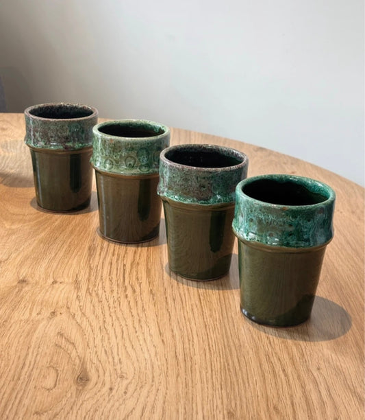 Lot 4 tasses Maroc vertes