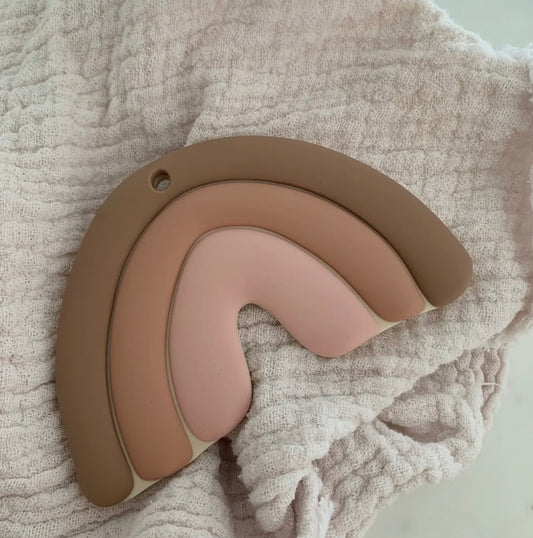 Anneau de dentition arc-en-ciel en silicone
Montessori