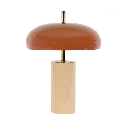 Lampe Arty en fer beige et terracotta