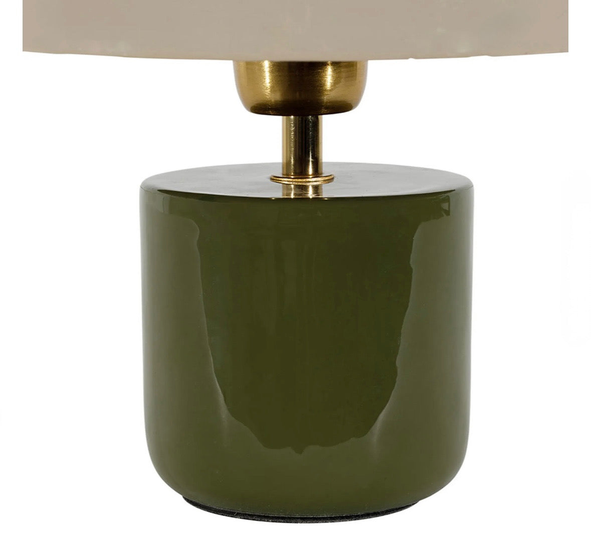 Lampe champignon en fer vert et écru h24cm - Champart