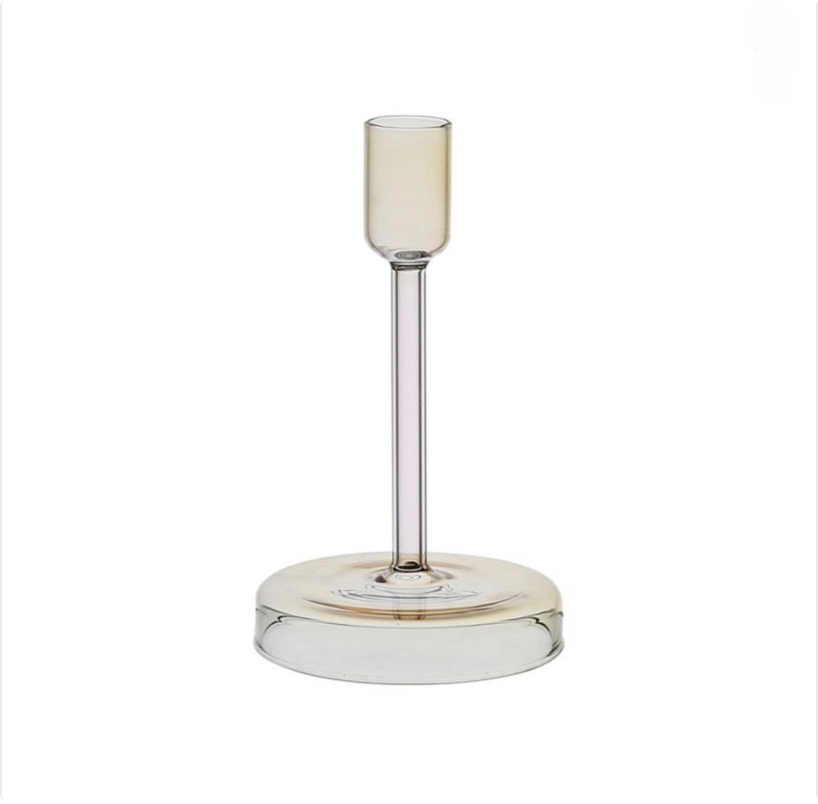 BOUGEOIR FUNKY
JAUNE+ROSE D8XH15CM
VERRE