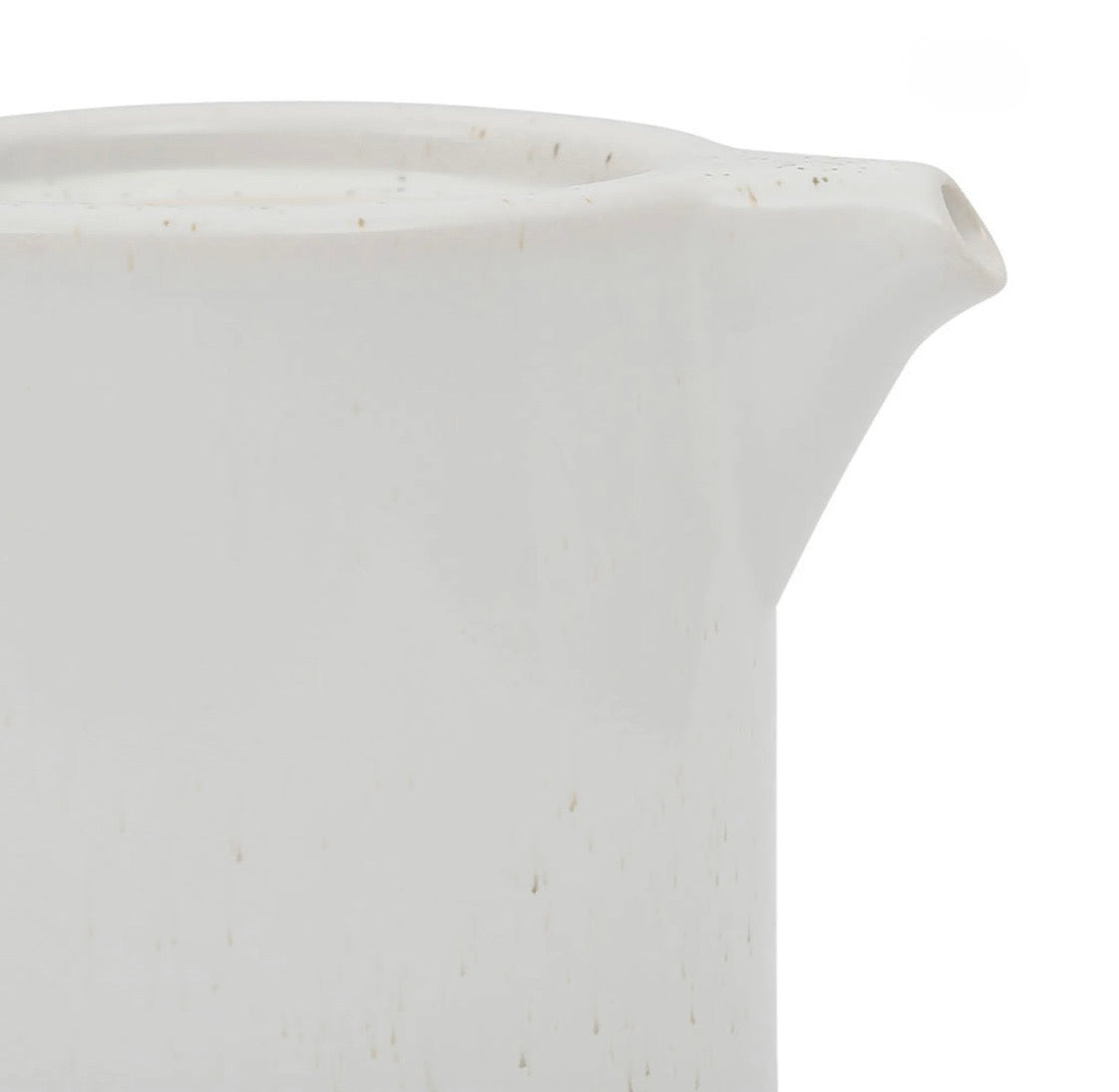 Théière avec filtre blanc moucheté 1.15l en grès et dessous en bois - nordika