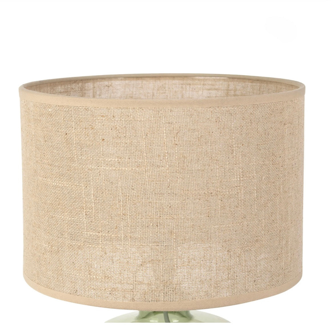 Lampe en lin et verre vert h36cm E14 - Celeste