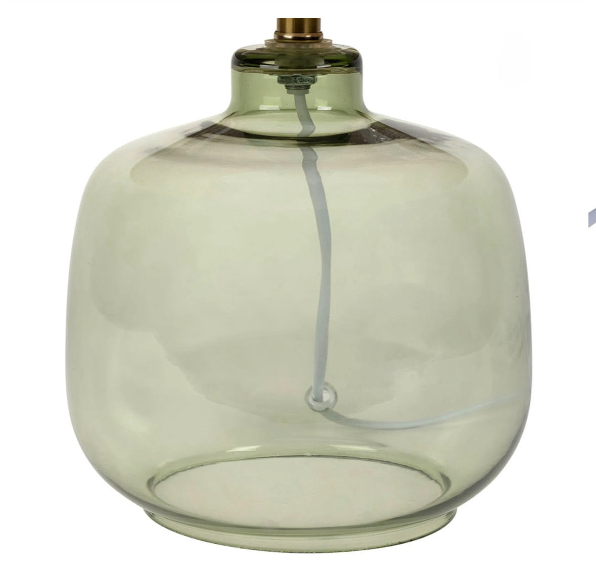 Lampe en lin et verre vert h36cm E14 - Celeste
