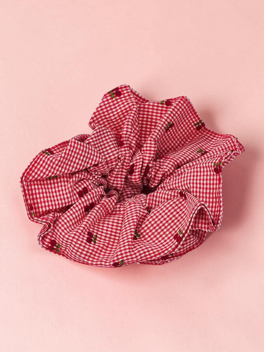 Chouchou XL Vichy rouge cerise