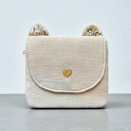 Petit sac à main Chat écru