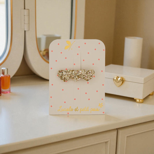 Barrette 3 coeurs - Doré