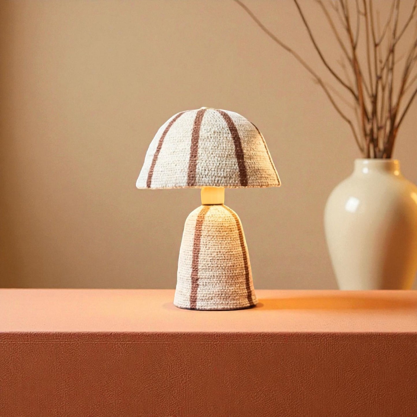 Lampe en jute naturelle bohème