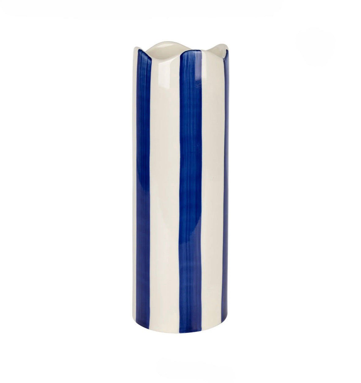 Vase rayé indigo h23.5cm