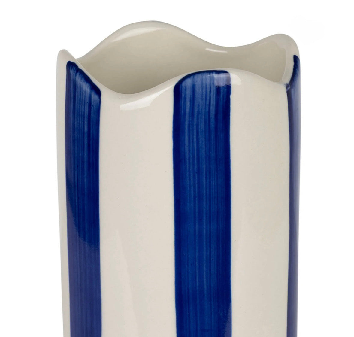 Vase rayé indigo h23.5cm