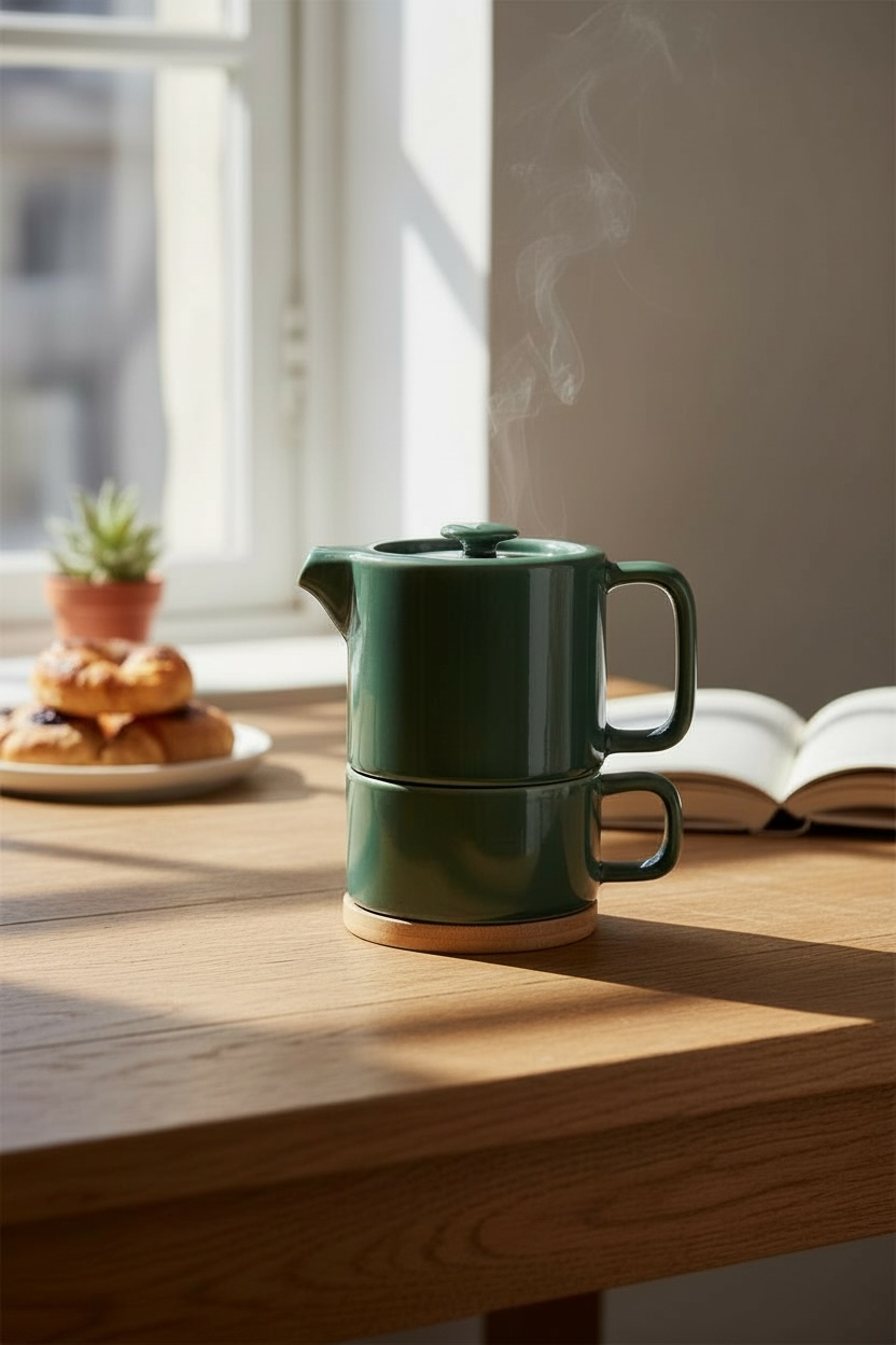 Théière + tasse Nordika émeraude